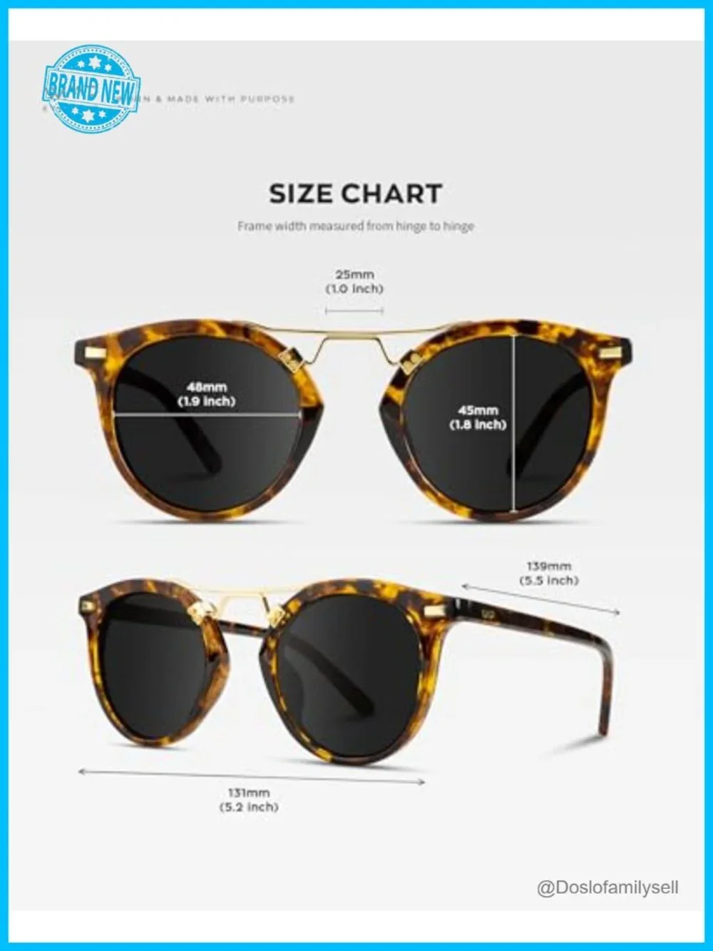 Polarized Round Sunglasses Women UV400 Double Bridge Stainless Steel